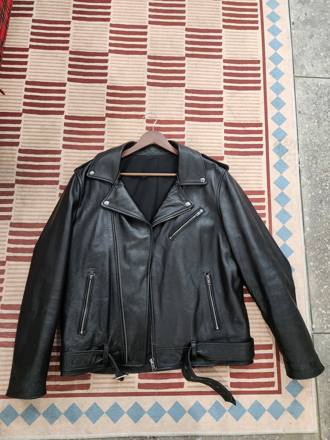 빈티지 카우하이드 더블 라이더 자켓 / 소가죽 레더 자켓 (xl) 상품이미지2