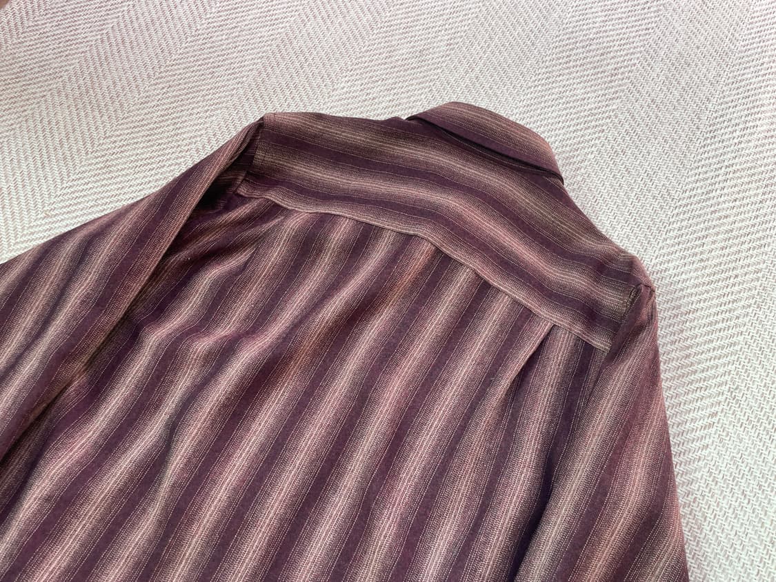 간사이 야마모토 스트라이프 브라운 셔츠  상품이미지8