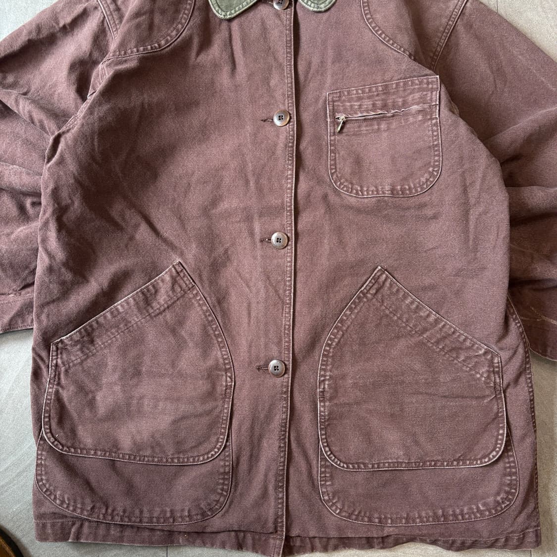 90s 90년대 llbean 생산 엘엘빈 버건디 헌팅 자켓 상품이미지2