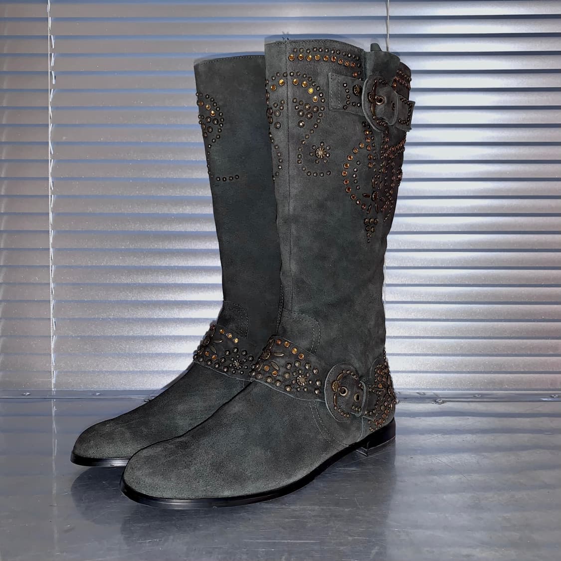 00s 빈티지 퀸비 올 스웨이드 블링 부츠 상품이미지2