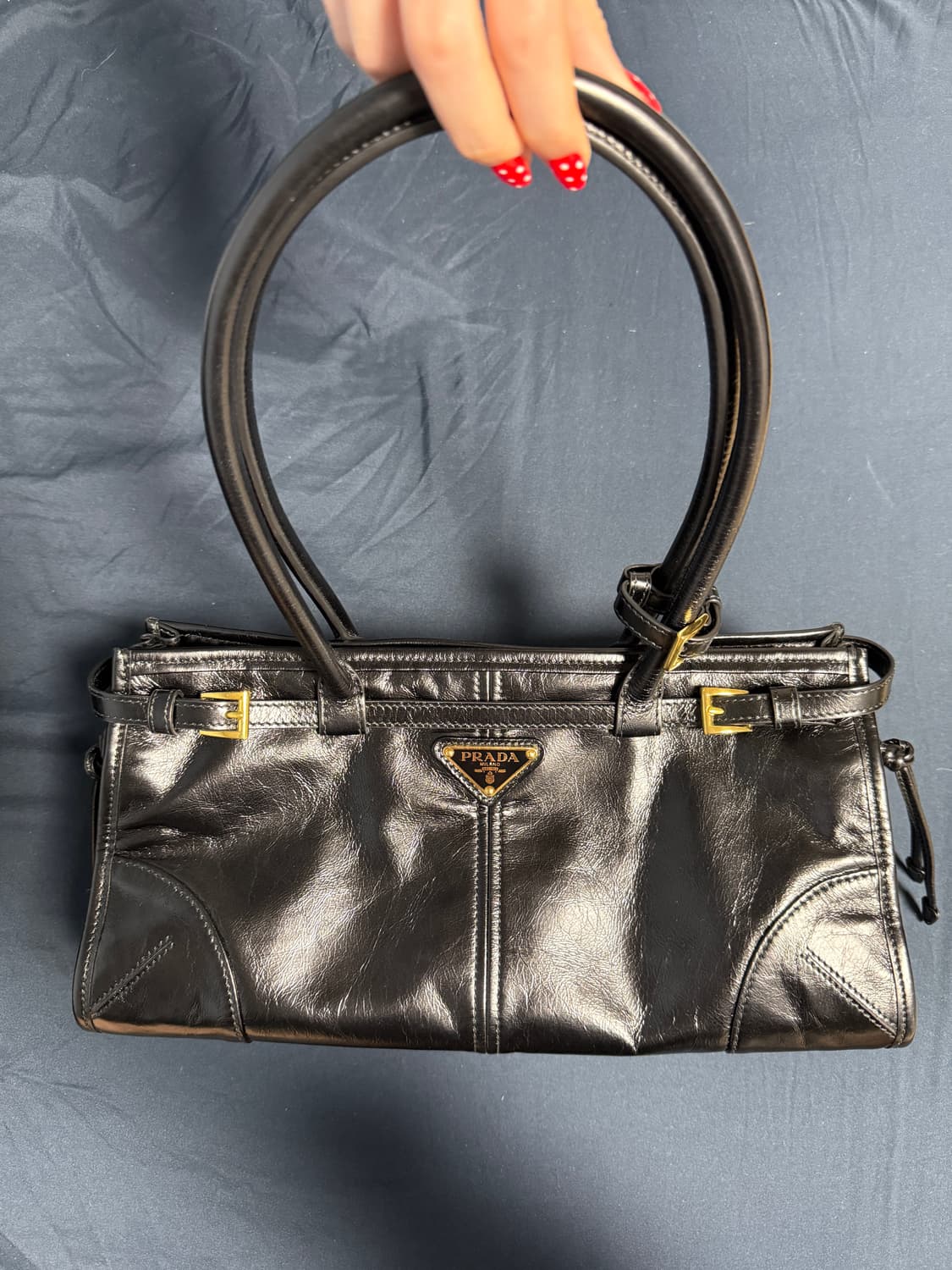 프라다 보니 미디움 가족 핸드백 블랙 상품이미지1