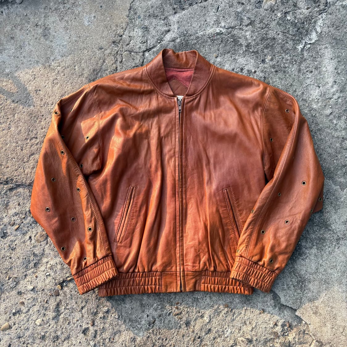 빈티지 멀티 아일렛 레더 자켓 상품이미지1
