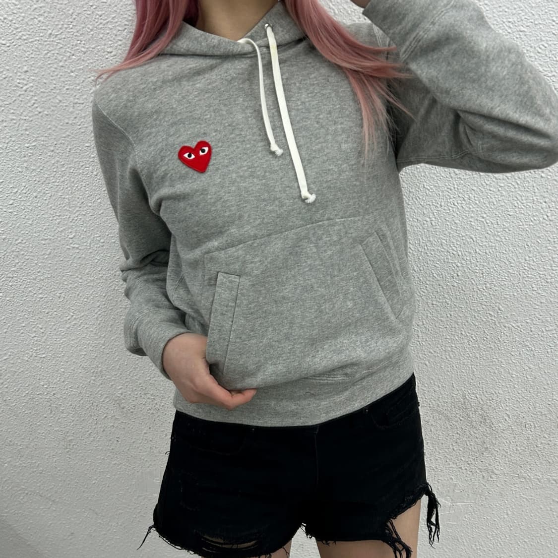 꼼데가르송 하트와펜 그레이 후드 상품이미지1