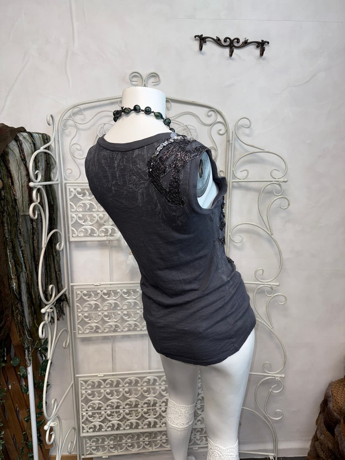 Obzee oriental spangle lace sleeveless 상품이미지8
