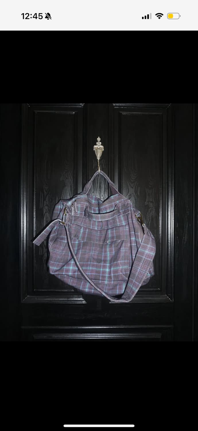 스컬프터 체크 가방 Three-Way Twill Bag Purple 상품이미지3