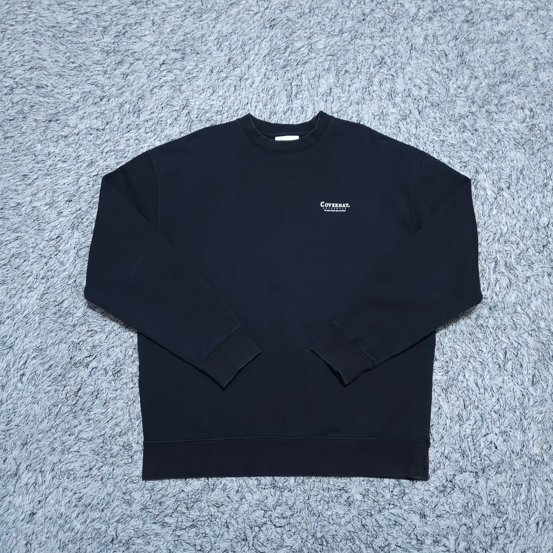 커버낫) L 남자 검정 맨투맨티셔츠 / 왕눈이샵 상품이미지1