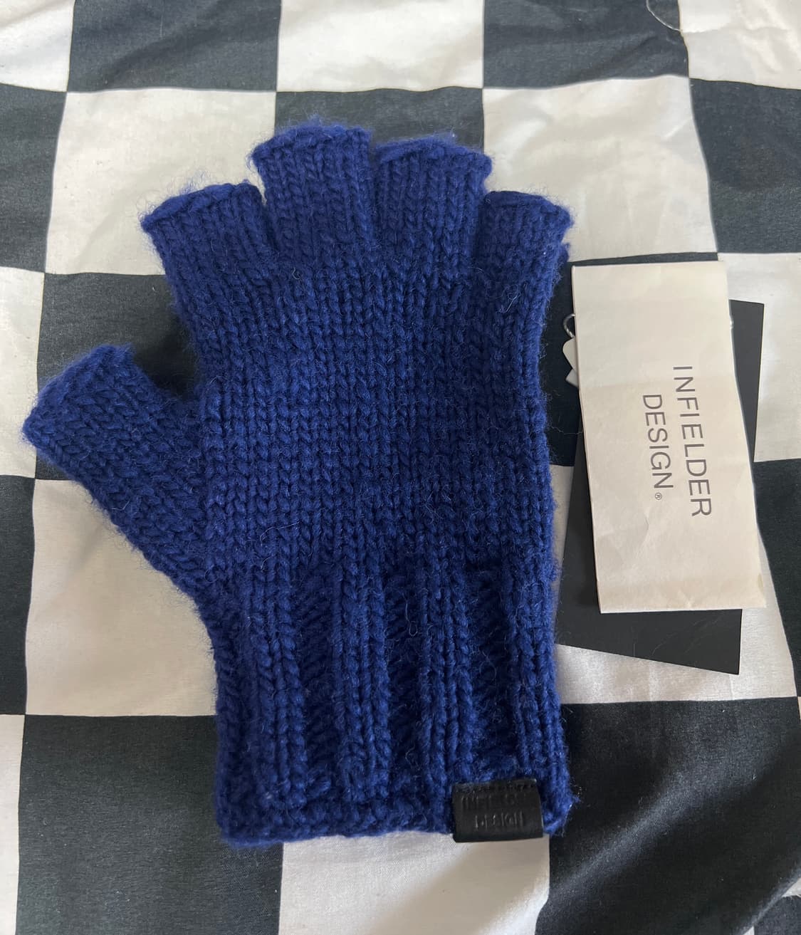 인필더디자인 핑거리스 100%울장갑(블루) 상품이미지1