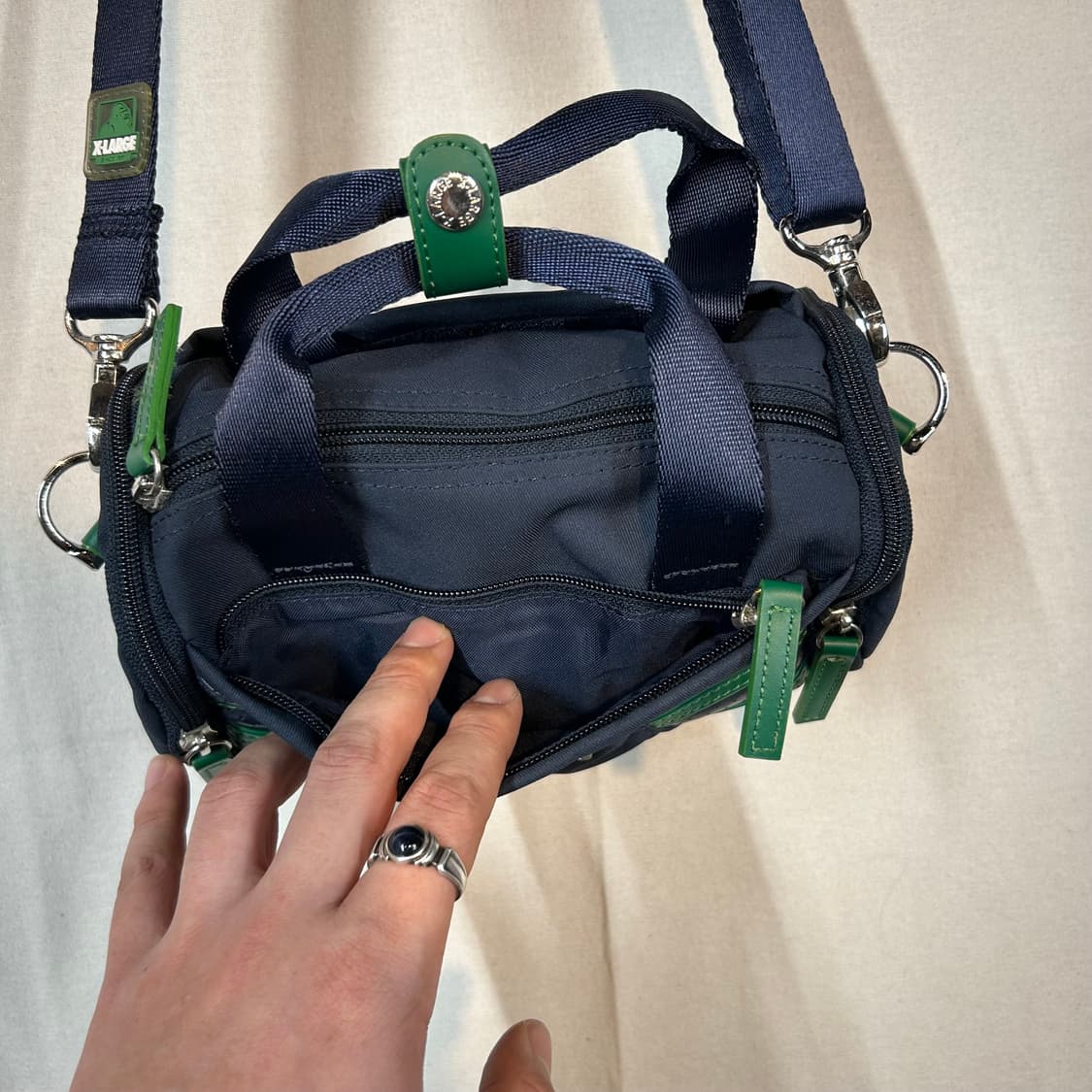 XLARGE 엑스라지 네이비 그린 드럼 숄더백 2way 상품이미지4