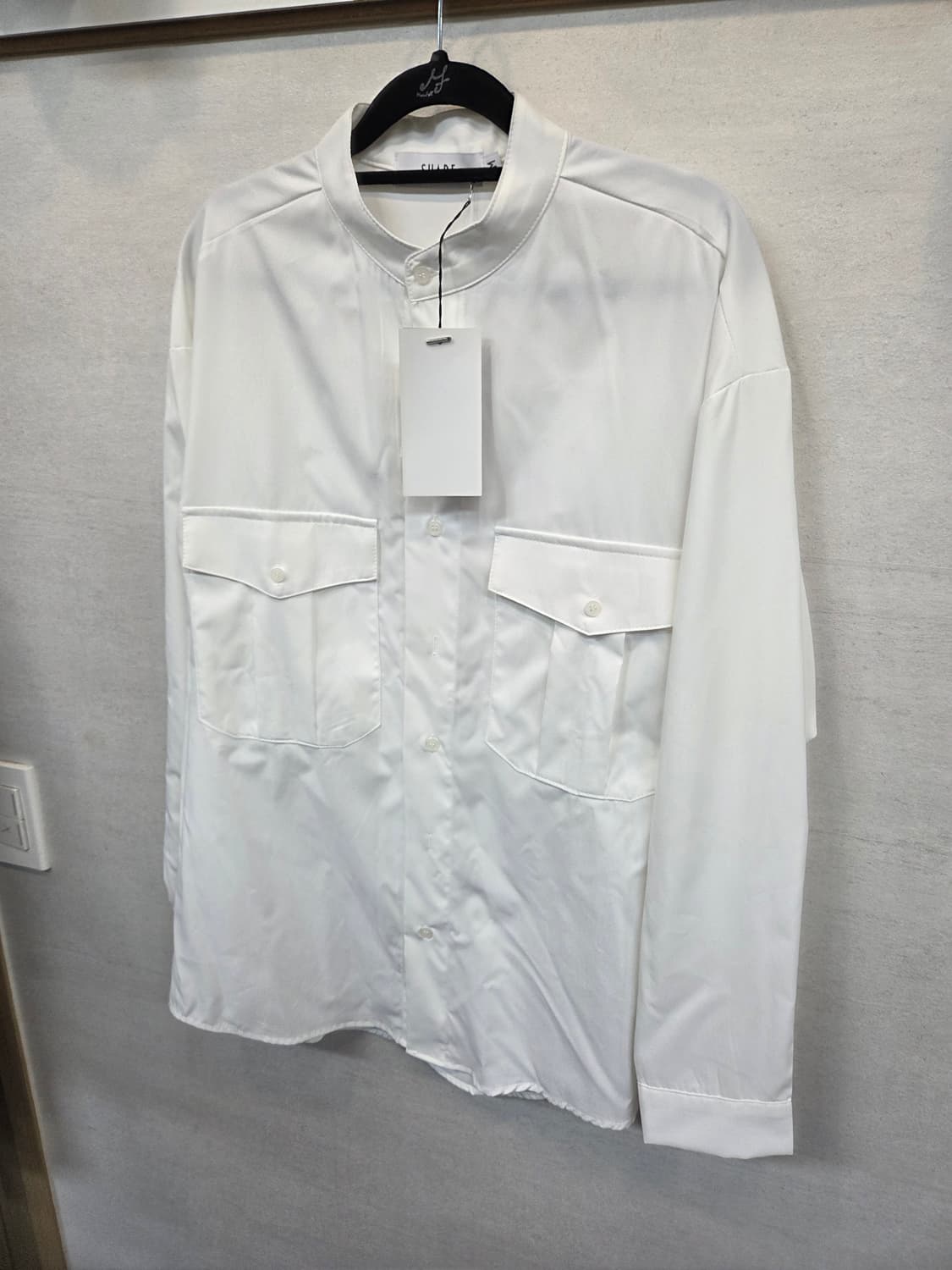 수아레 노카라 차이나 셔츠 긴팔 화이트 m 루즈핏 상품이미지4