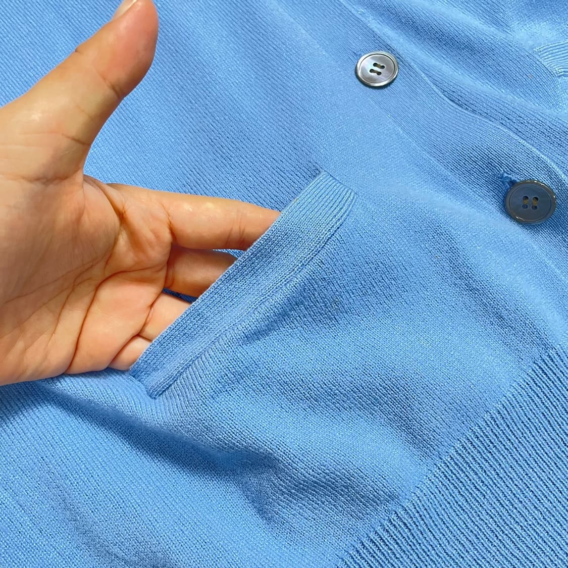 랄프로렌 스카이블루 캐시미어100 브이넥 가디건 상품이미지4