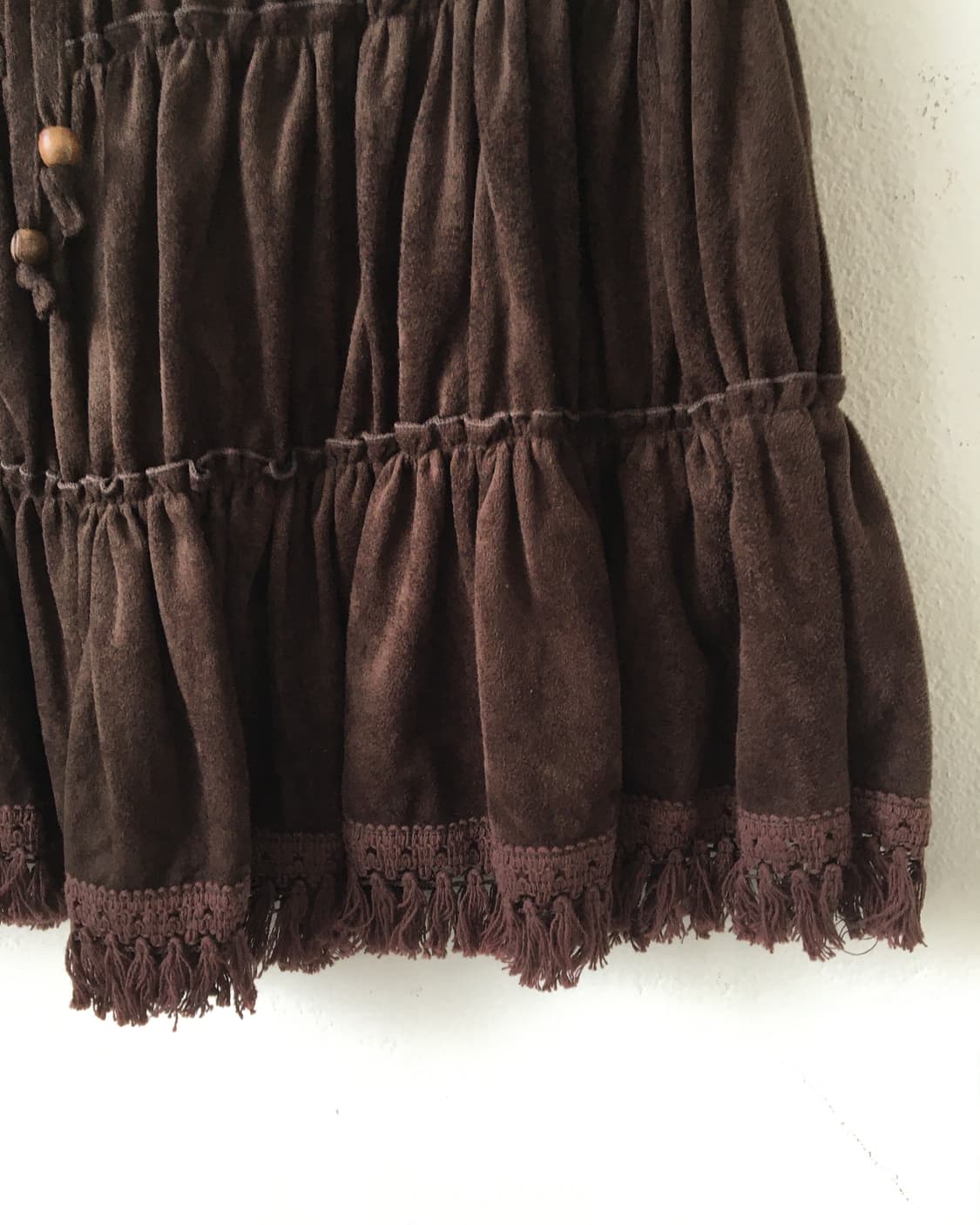Fringe point velvet layer skirt 상품이미지4