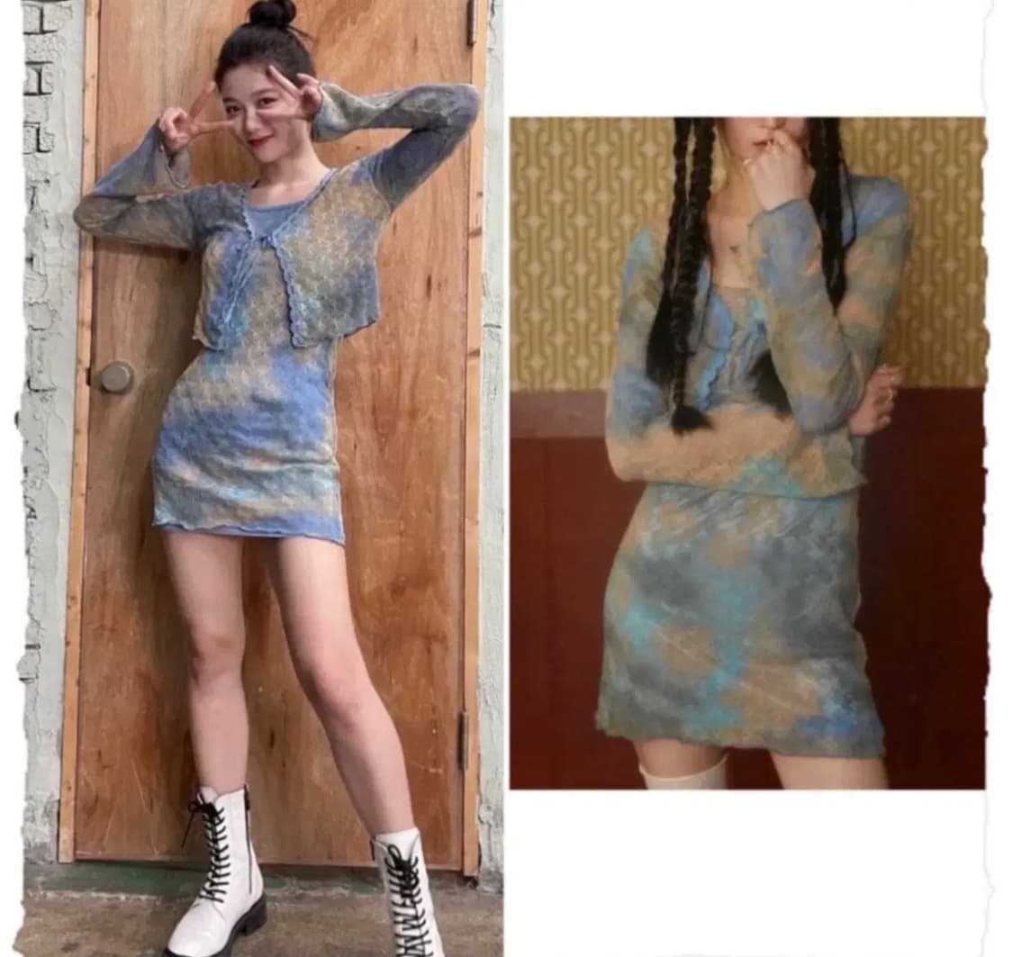 Ojos 가디건 원피스 셋업 상품이미지1