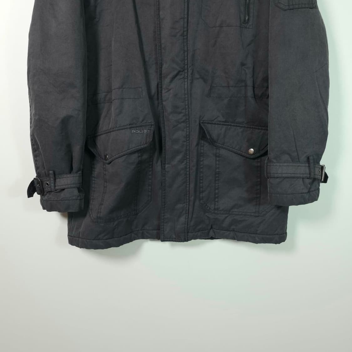 POLICE 폴리스 퍼 후드 파카 블랙 패딩 자켓 110 상품이미지4