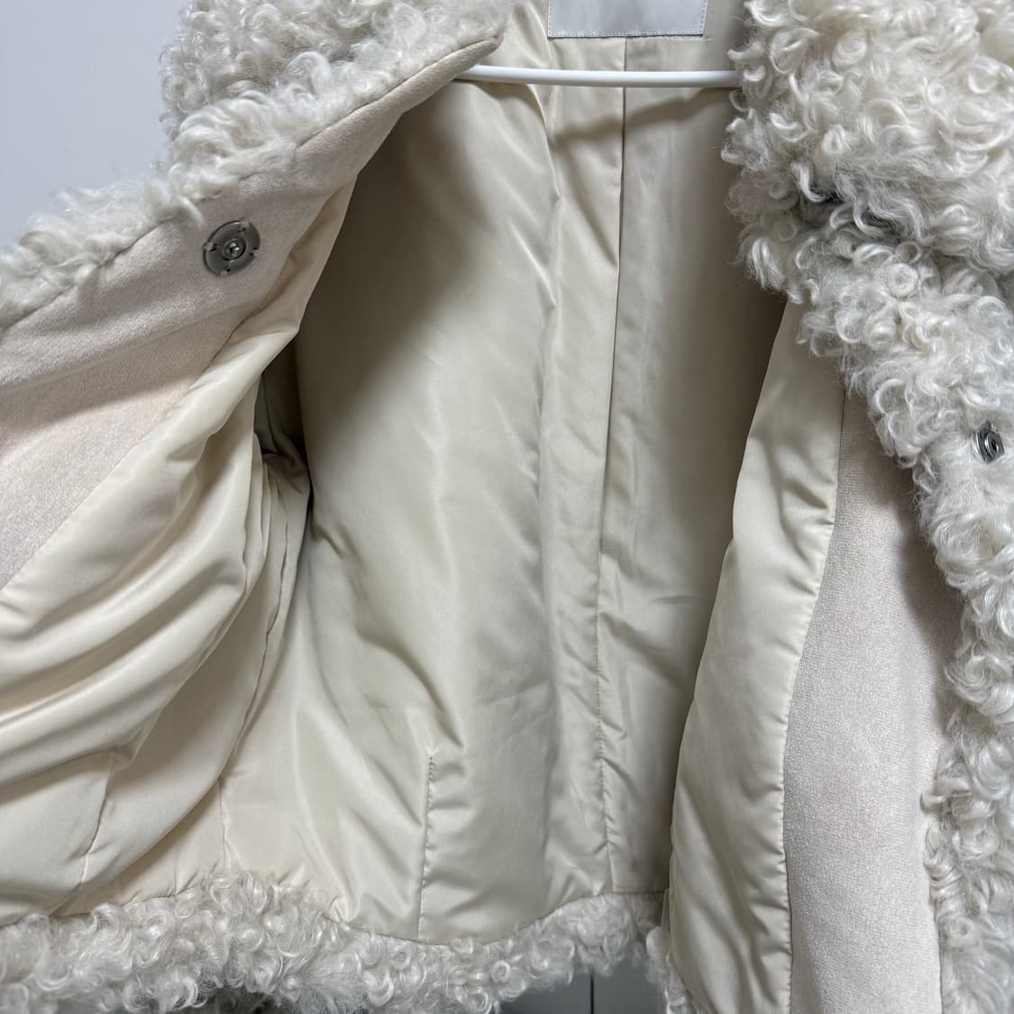 LEFT SEOUL 레프트서울 시어링 퍼자켓 아이보리 새상품 상품이미지3