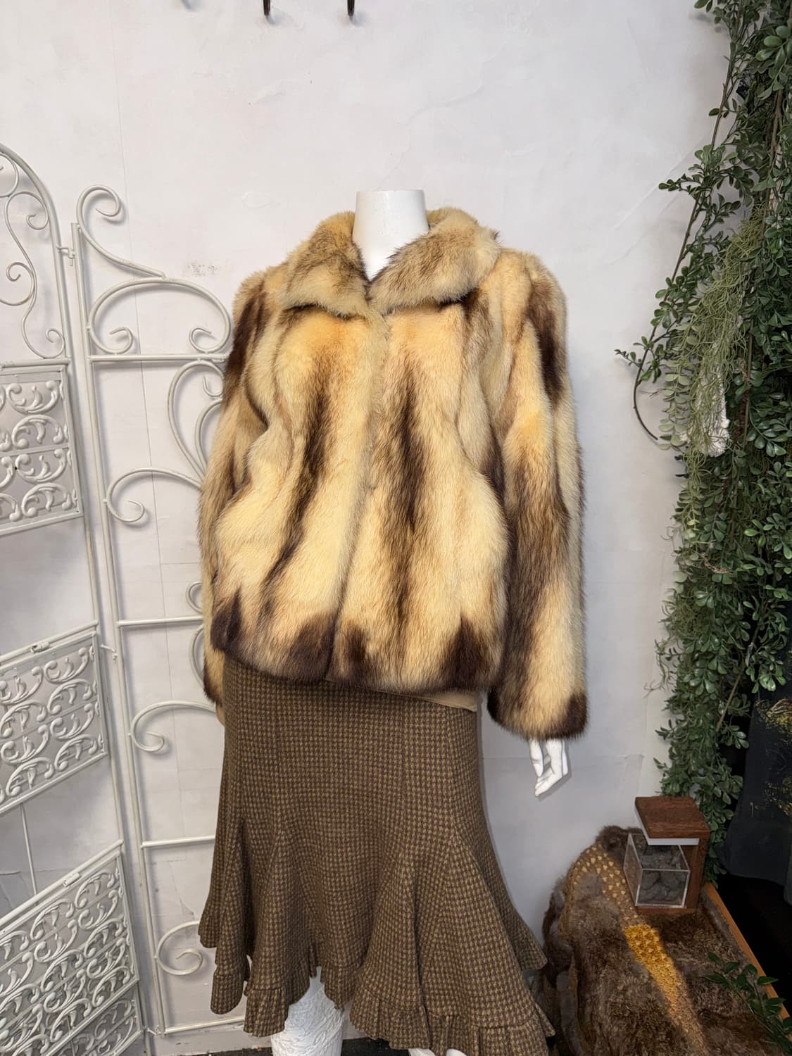 Mixed brown fitch mink fur jacket  상품이미지4