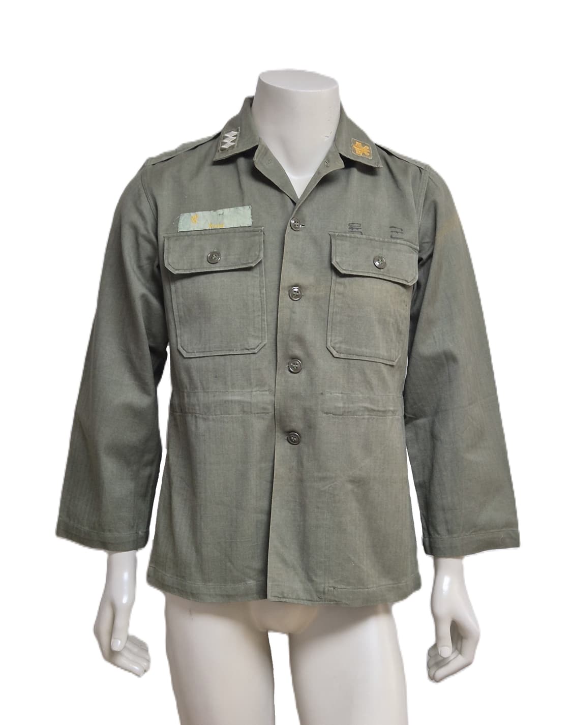 육군 구형 보병 대위 70년대 민무늬 전투복 상의 자켓 (L) 상품이미지1