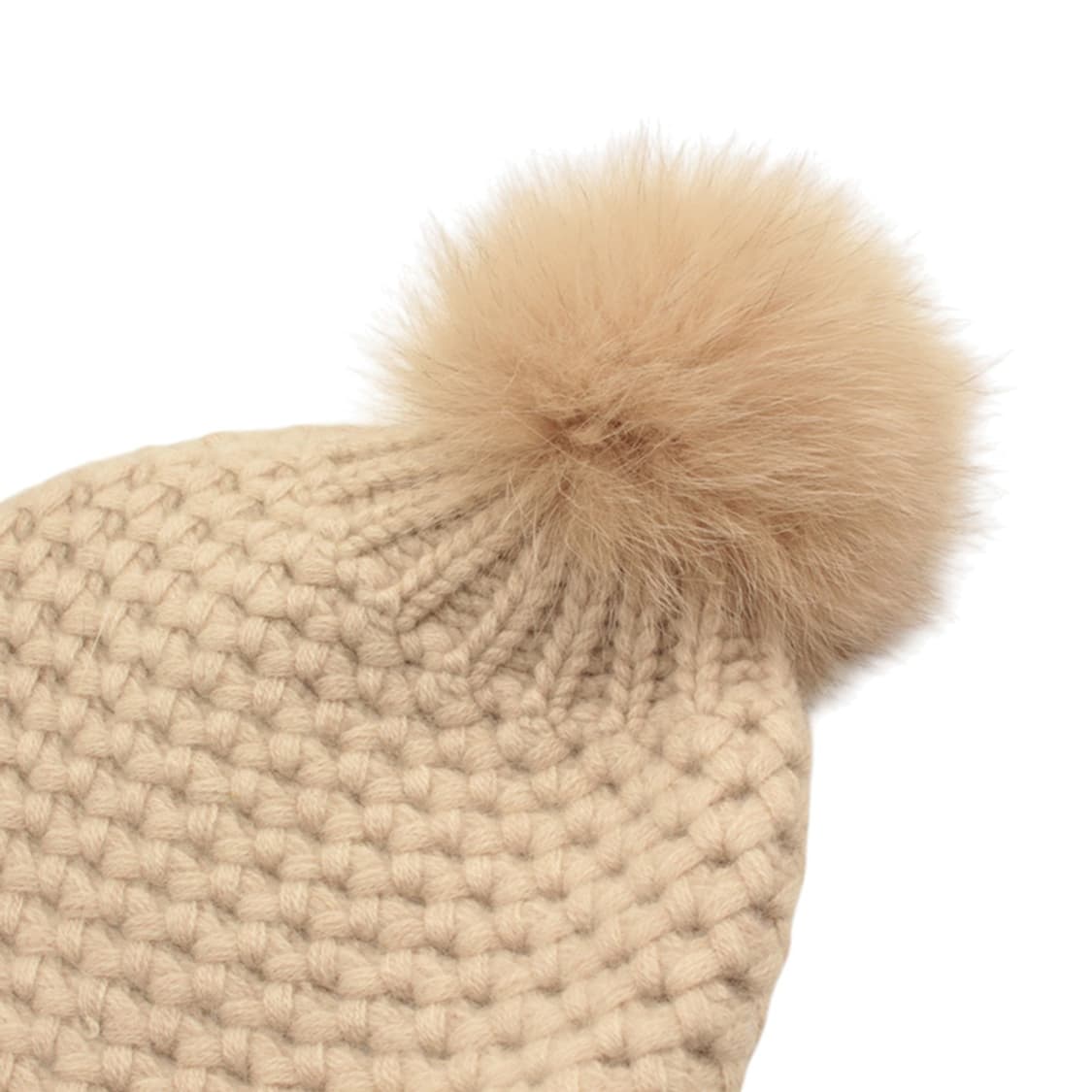더캐시미어프로젝트 폭스 퍼 방울 니트 비니 모자 상품이미지5
