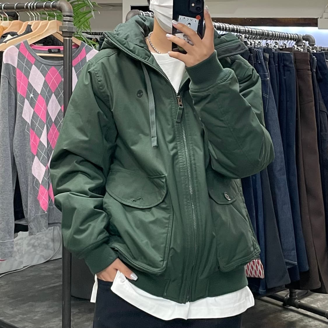 팀버랜드 그린 후드 점퍼 상품이미지2