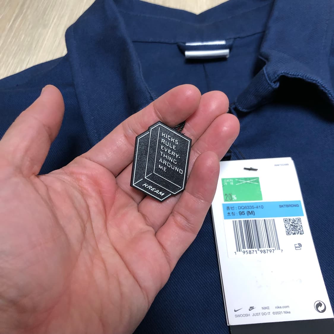 (M) 새상품 나이키 NIKE SB 경량 스케이트보딩 드리즐러자켓 네이비 상품이미지2