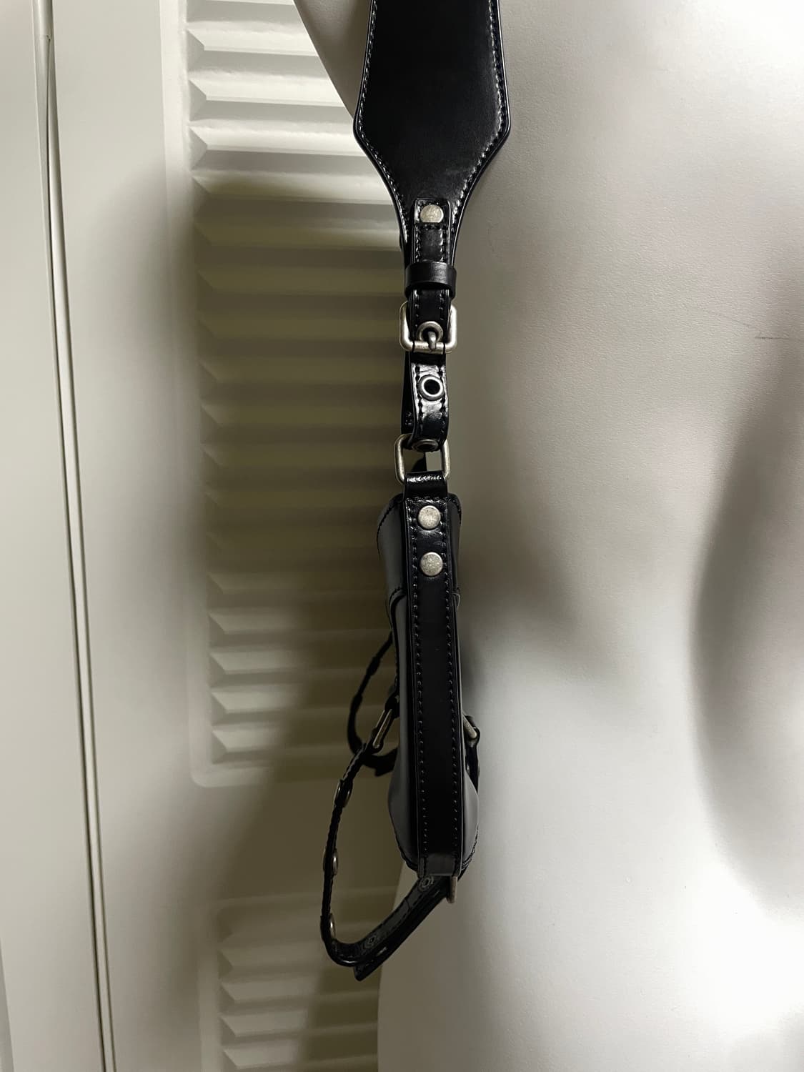 Open Yy Garter Belt Leather Bag Black 상품이미지8