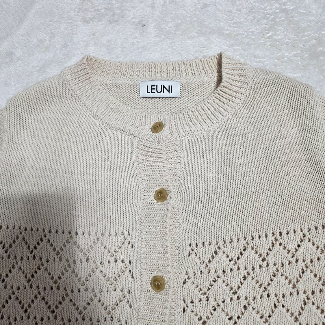 (OS)여성 LEUNI 리유니 크로셰 코튼 가디건  상품이미지3