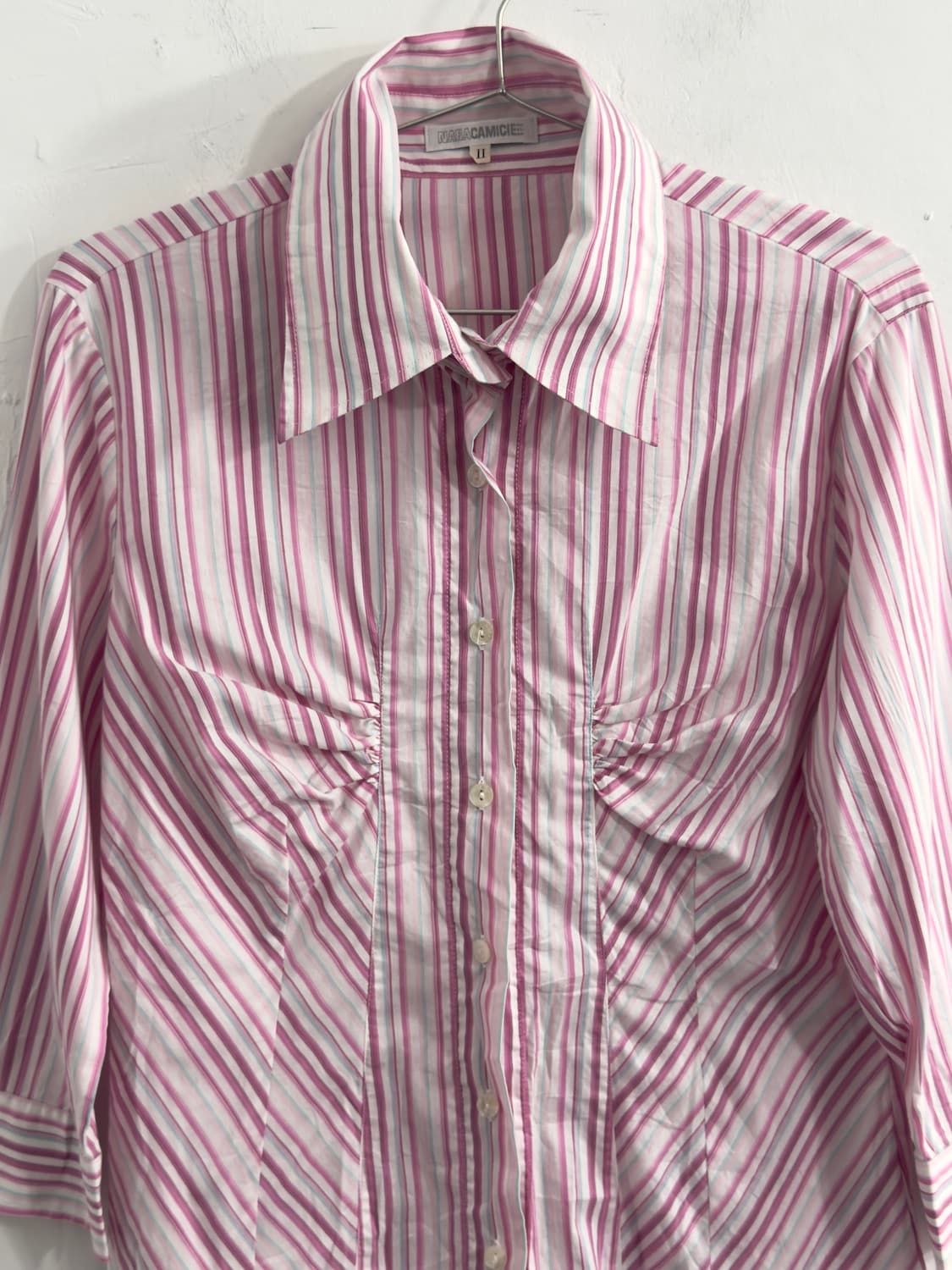 nara camicie pink shirring shirt 상품이미지2