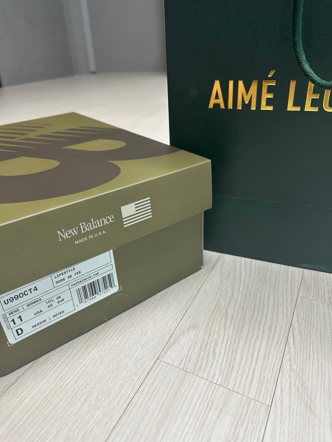 뉴발란스 에메레온도르 990v4 올리브 카모 상품이미지2