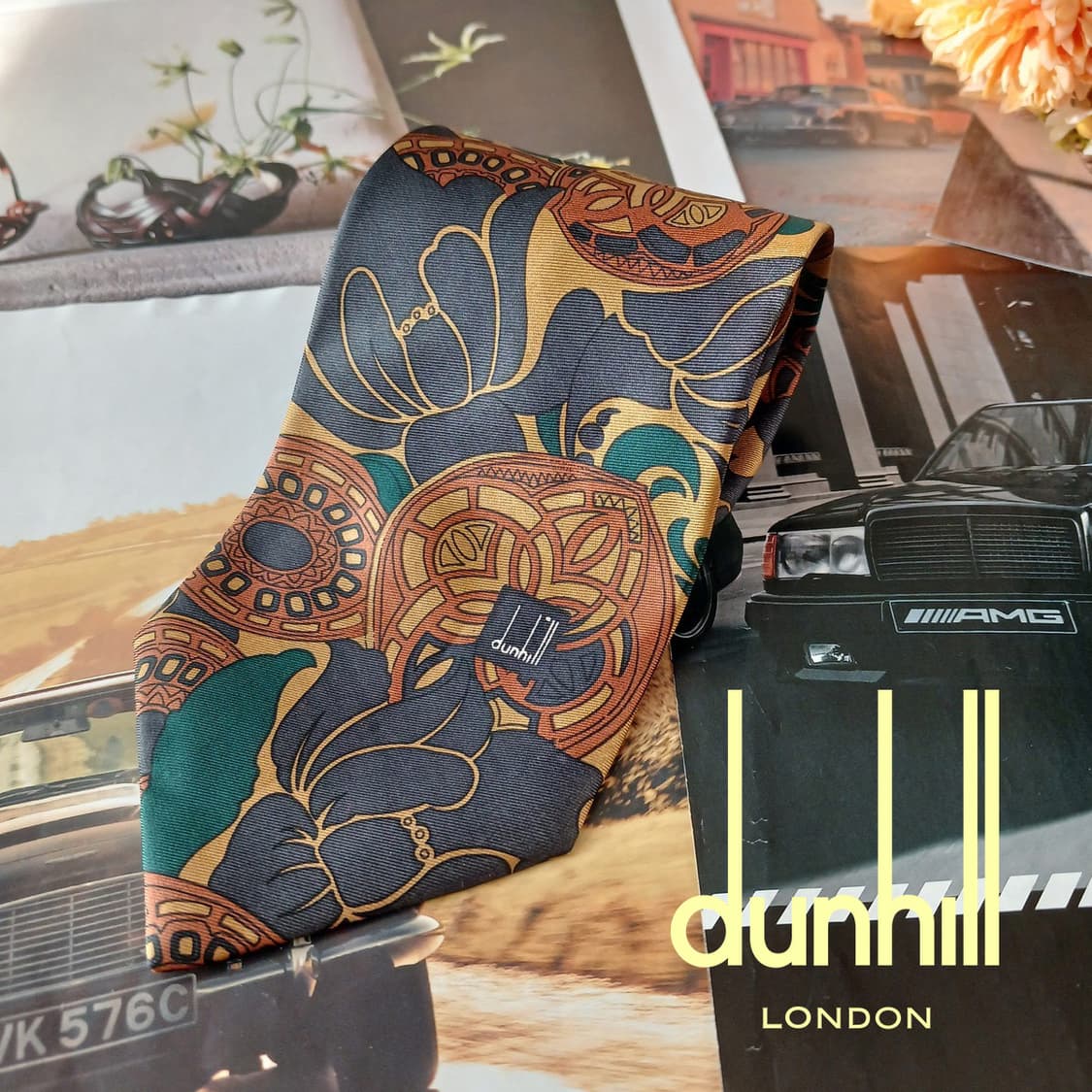 던힐 실크 브라운 패턴 넥타이 9.2cm A등급 A19337
 상품이미지3