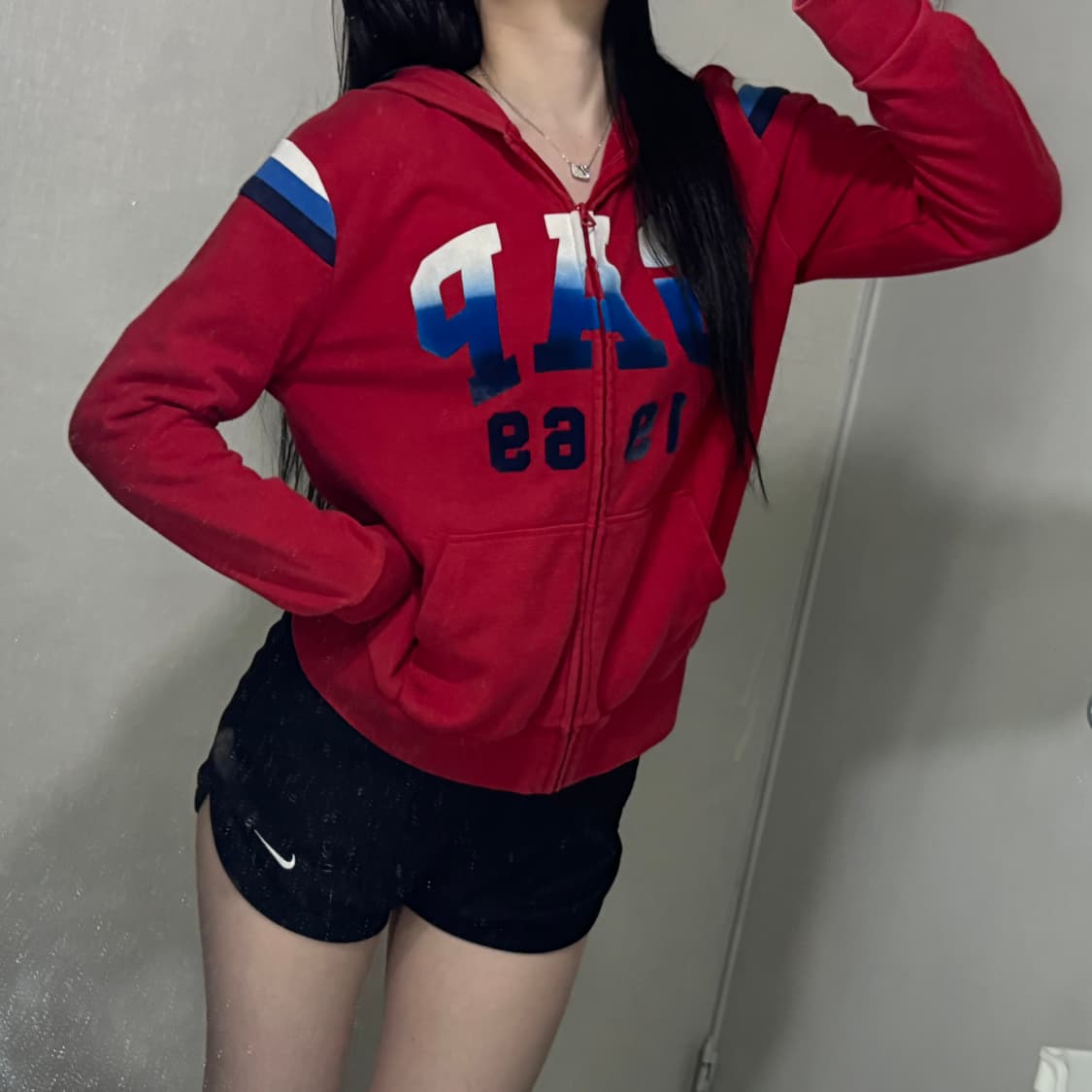 Y2k 갭 GAP 1968 블루 그라데이션 레드 후드집업 boo 상품이미지1