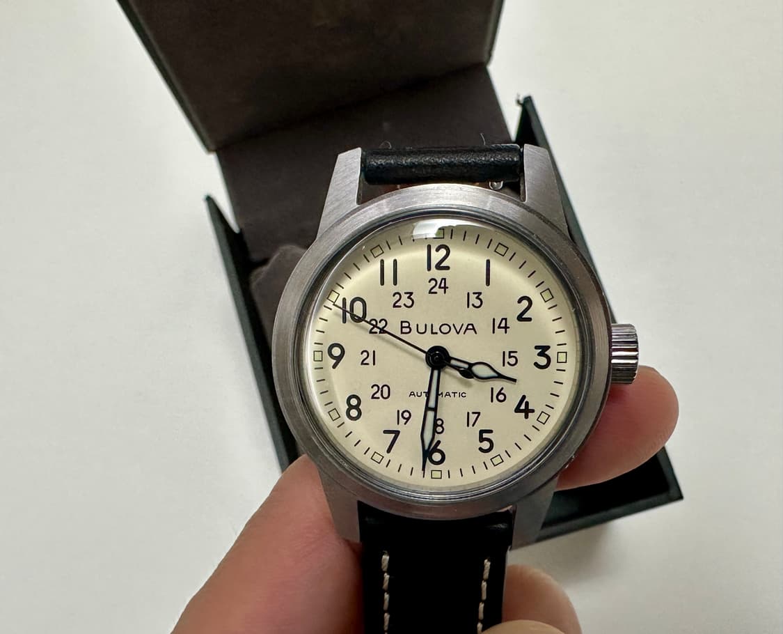 오토메틱 카키필드워치 Bulova 부로바 38mm 상품이미지7