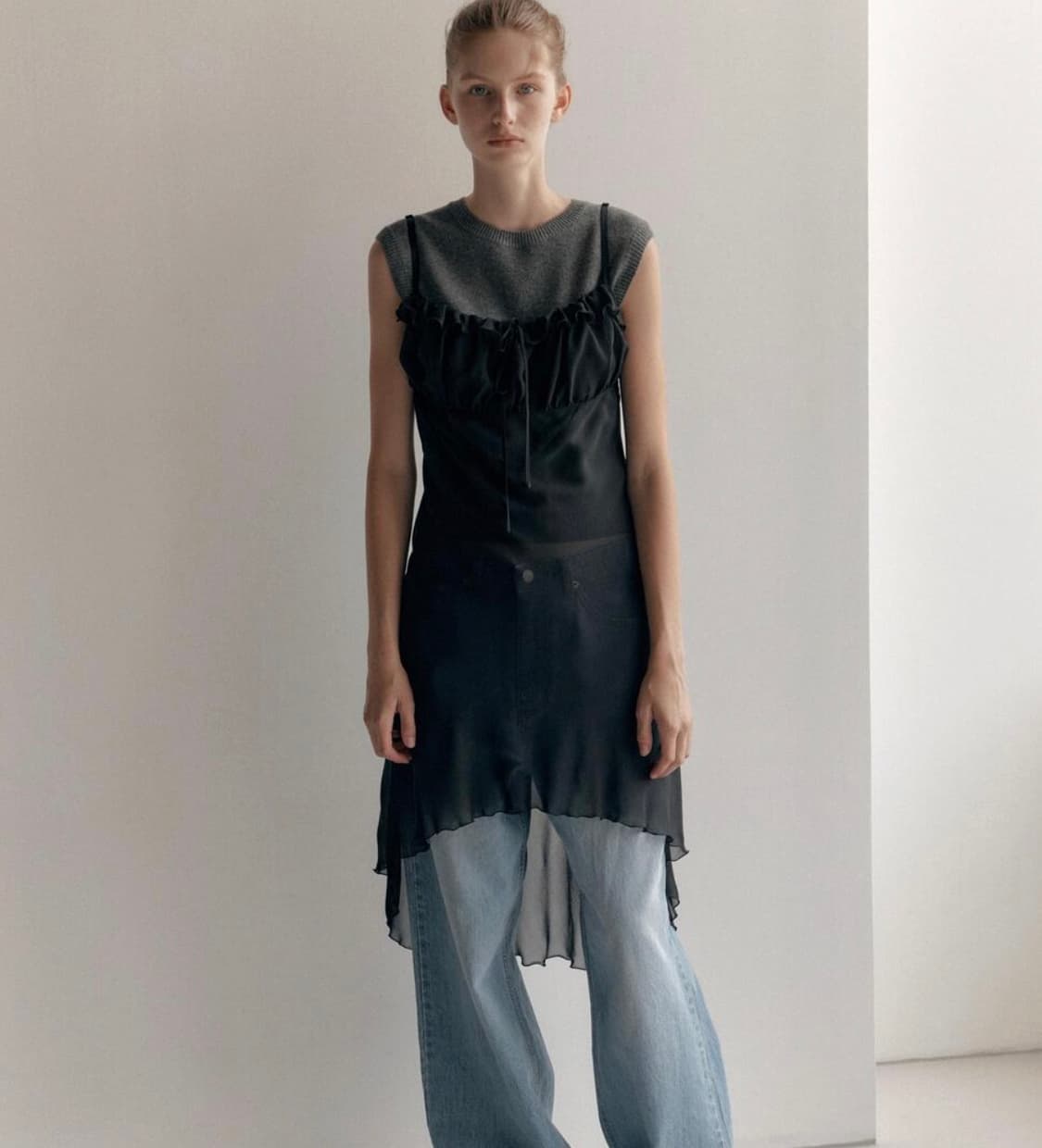 로클 sheer layered dress 상품이미지4