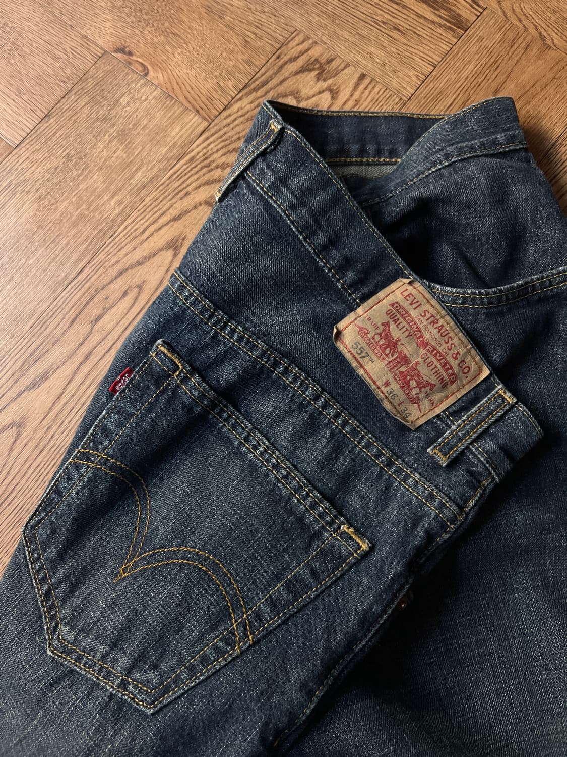 [36]00's 리바이스 USA 557 릴렉스 플레어핏 데님 팬츠 상품이미지5