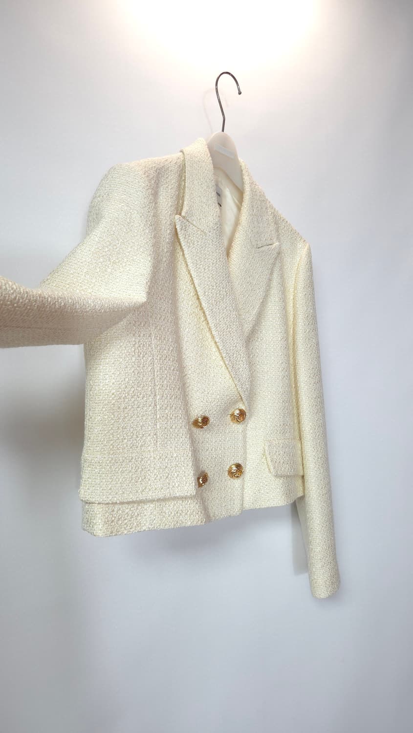 모조에스핀 2021 크롭 글리터 트위드 자켓 66 사이즈 상품이미지5