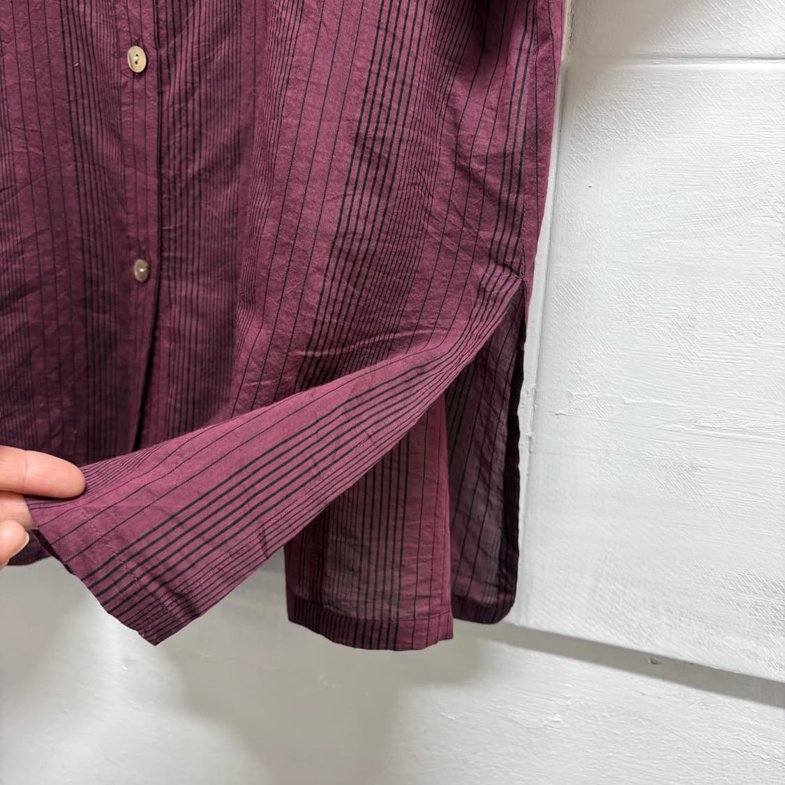 LINEAR 실크 코튼 스트라이프 셔츠 남방 JPN 상품이미지3