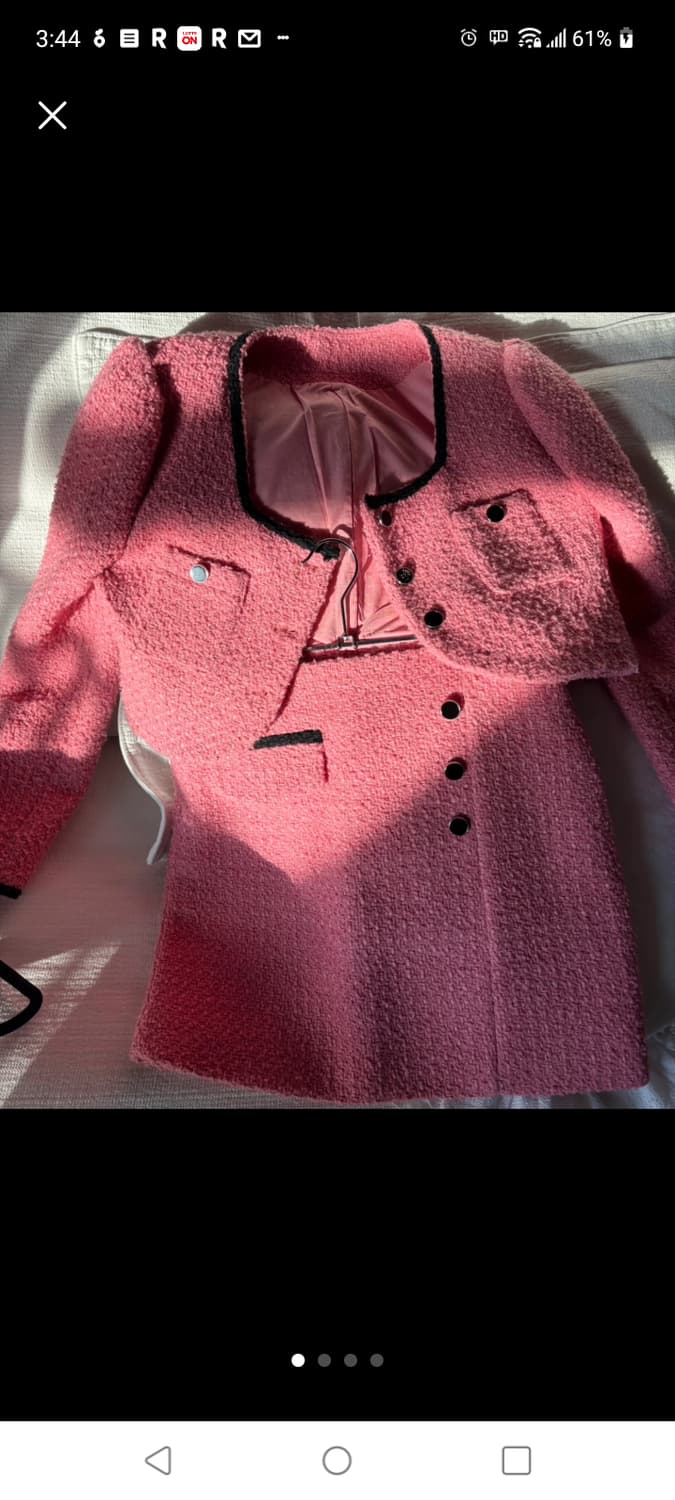 핑크 트위드 투피스 세트(자켓+스커트) 상품이미지1