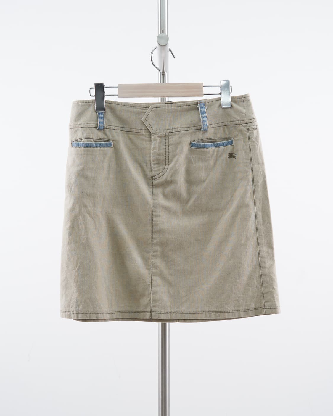 Burberry 블루라벨 코튼 데님 포인트 미디 스커트 상품이미지1