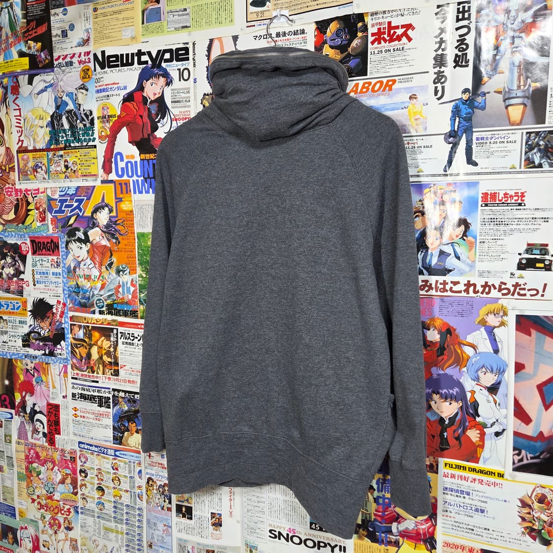 코데즈컴바인 Y2K 하이넥 그레이 후드집업 상품이미지5