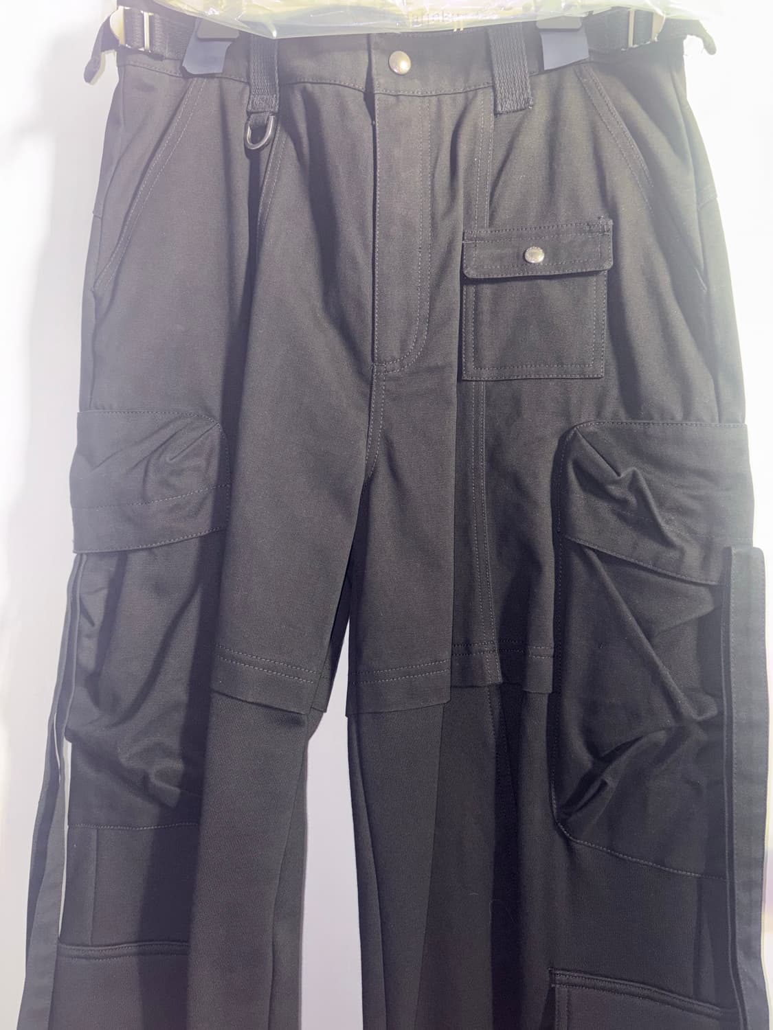 (새상품) jersey mixed cargo pants in black 상품이미지3