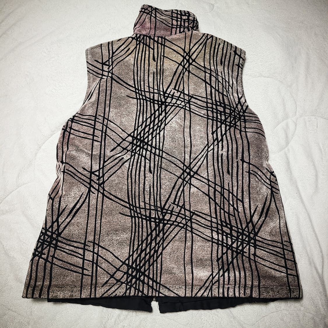 '90s Elegance Abstract Grid Full Zip Ves 상품이미지3