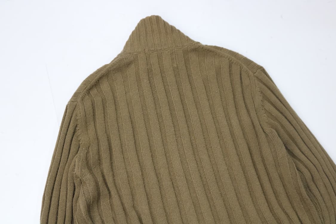 타케오 키쿠치 빈티지 카키 립 니트 가디건 (3) 상품이미지7