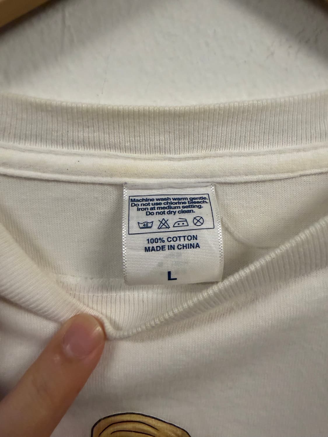 L) 빈티지JPN 마릴린멀로테디베어 화이트 티셔츠 T339 상품이미지3