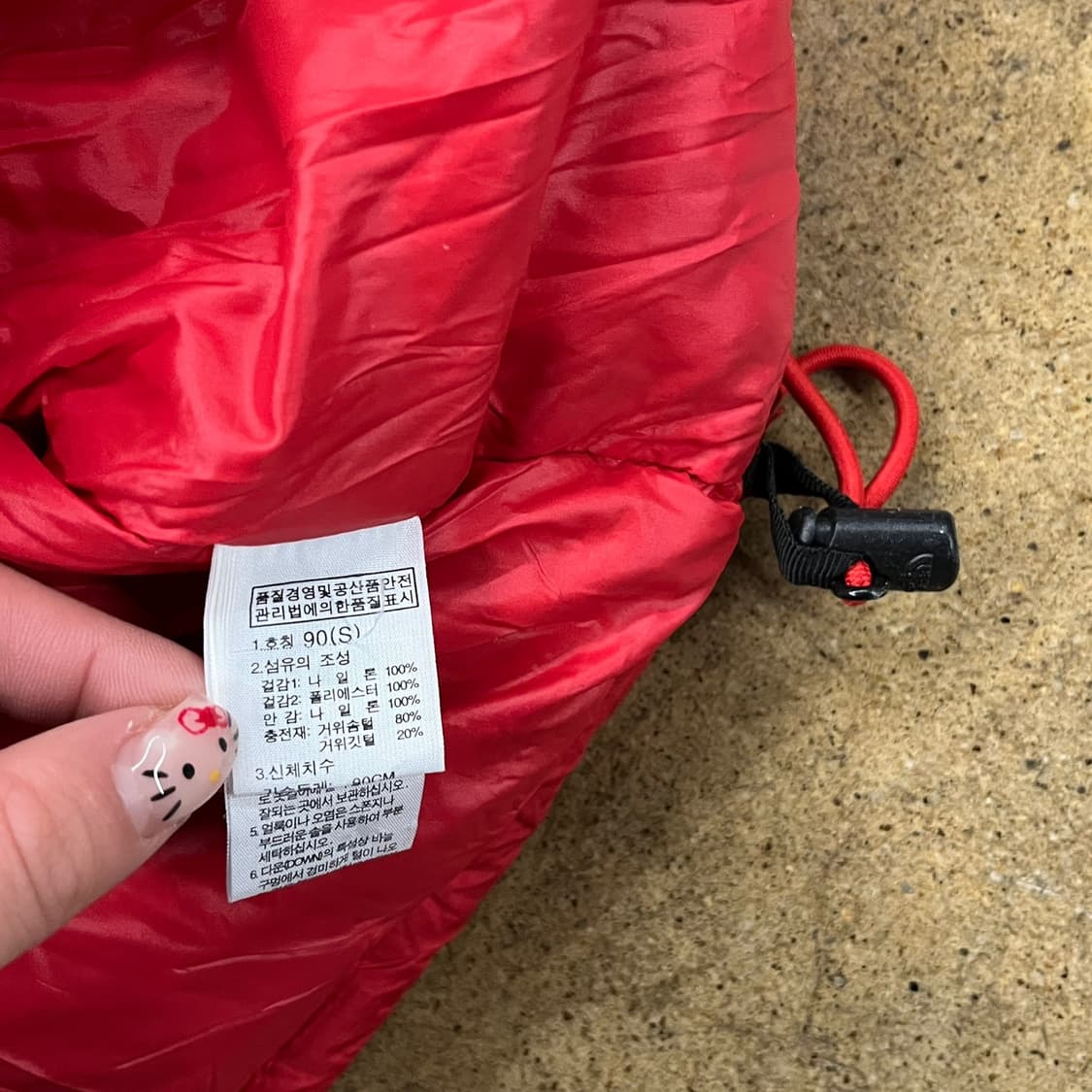 [정품/90] 노스페이스 후드 패딩 조끼 레드 b16 상품이미지5