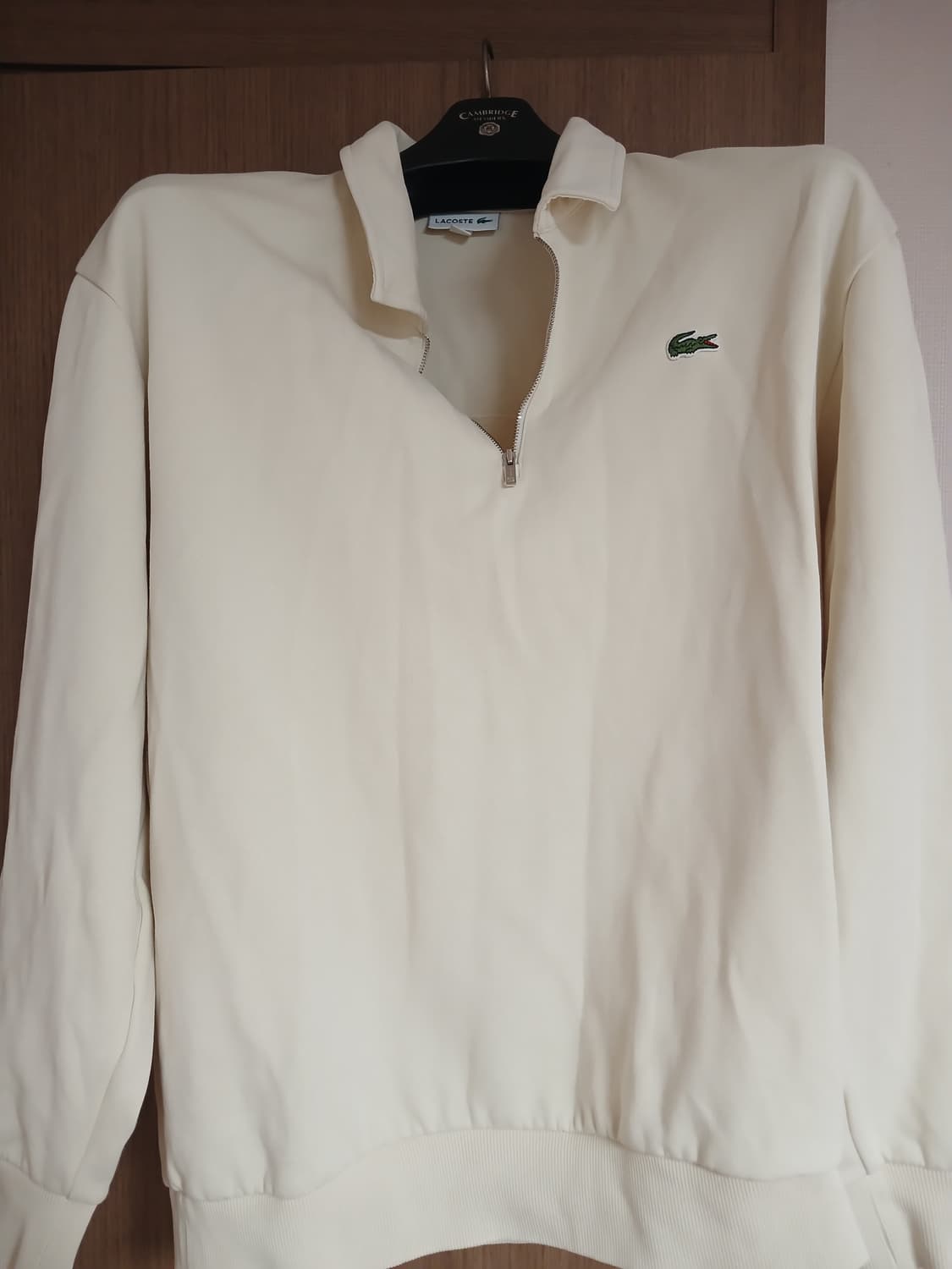 라코스테 아이보리 하프집업 탑 5사이즈(105) 상품이미지1