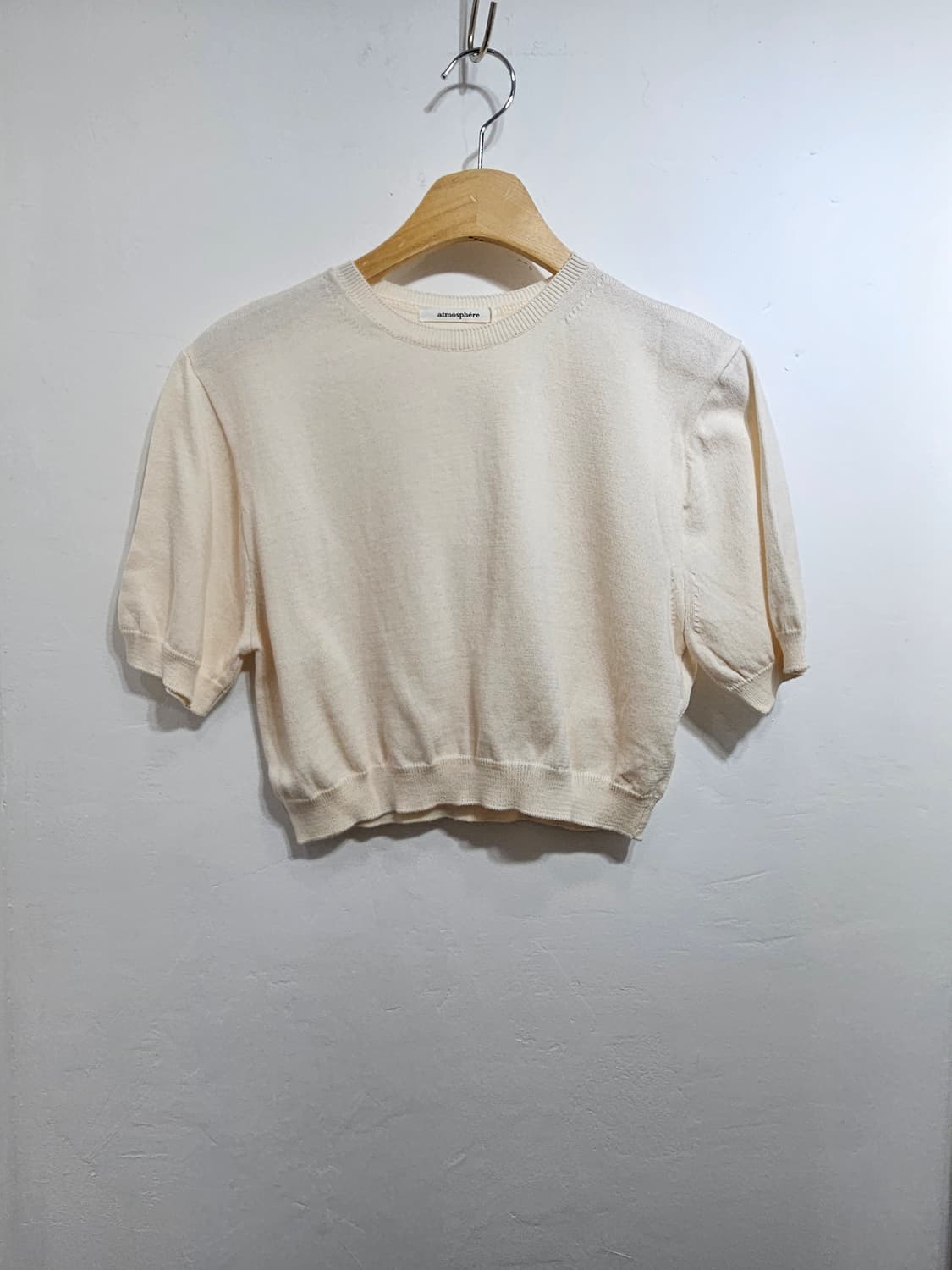 atmosphere 크롭 니트 반팔 아이보리 S 상품이미지2