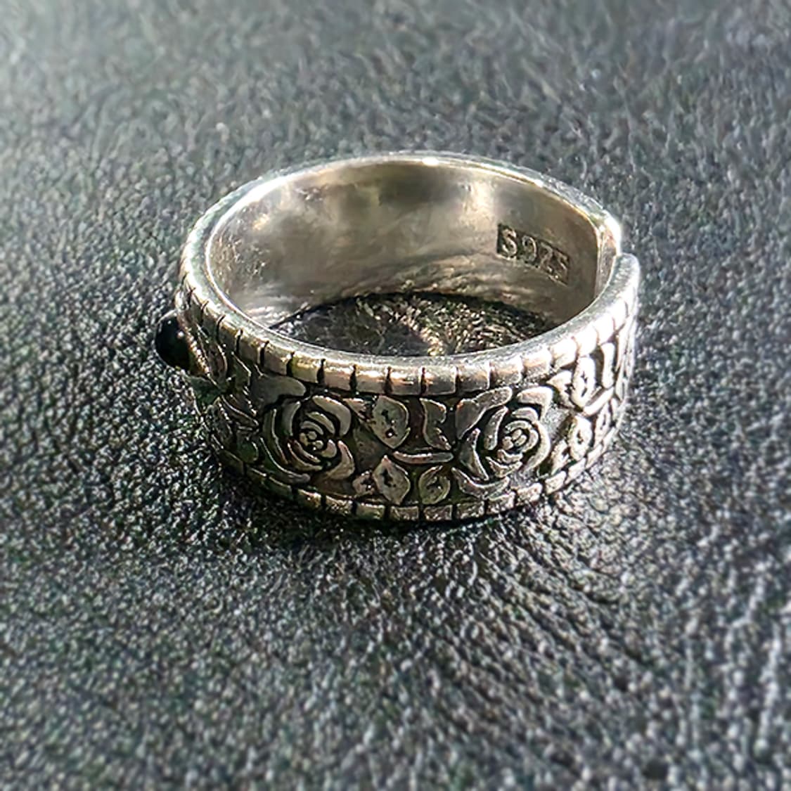 Ayn 실버 남자 엔틱 빈티지 명품 고대 장미 눈 반지 상품이미지4