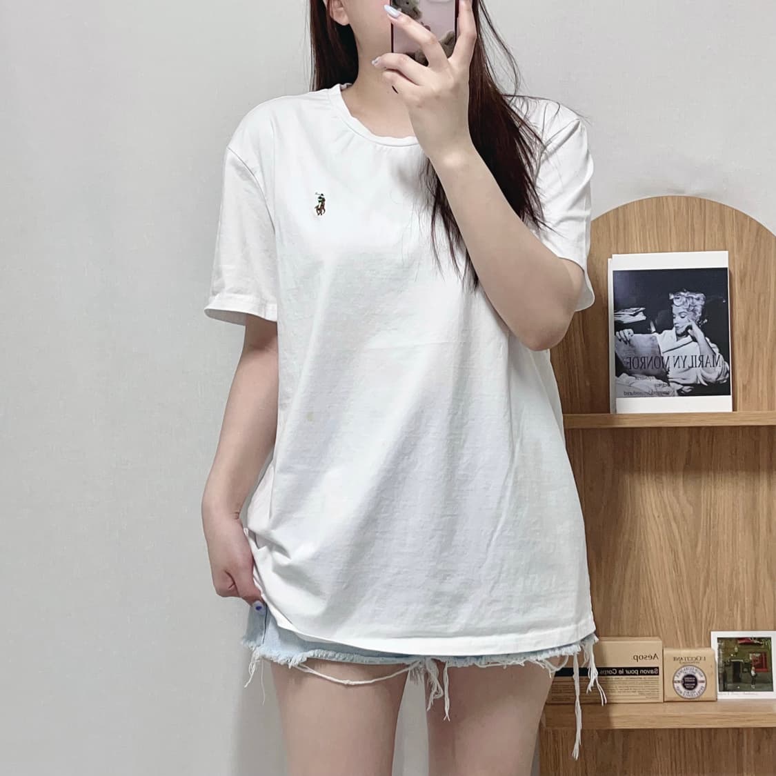 [정품] 폴로 화이트 / 멀티포니 라운드 반팔티 [ XL ] 상품이미지1