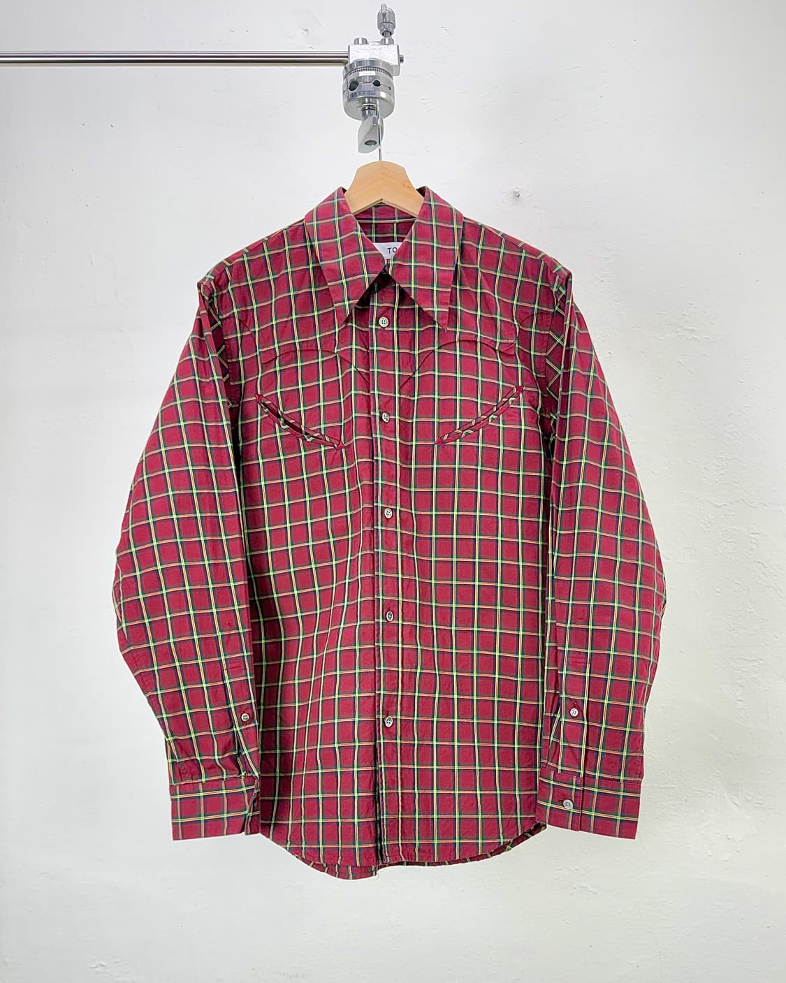 토가 투 웨스턴 레드 플라이드 체크 코튼 셔츠 상품이미지1