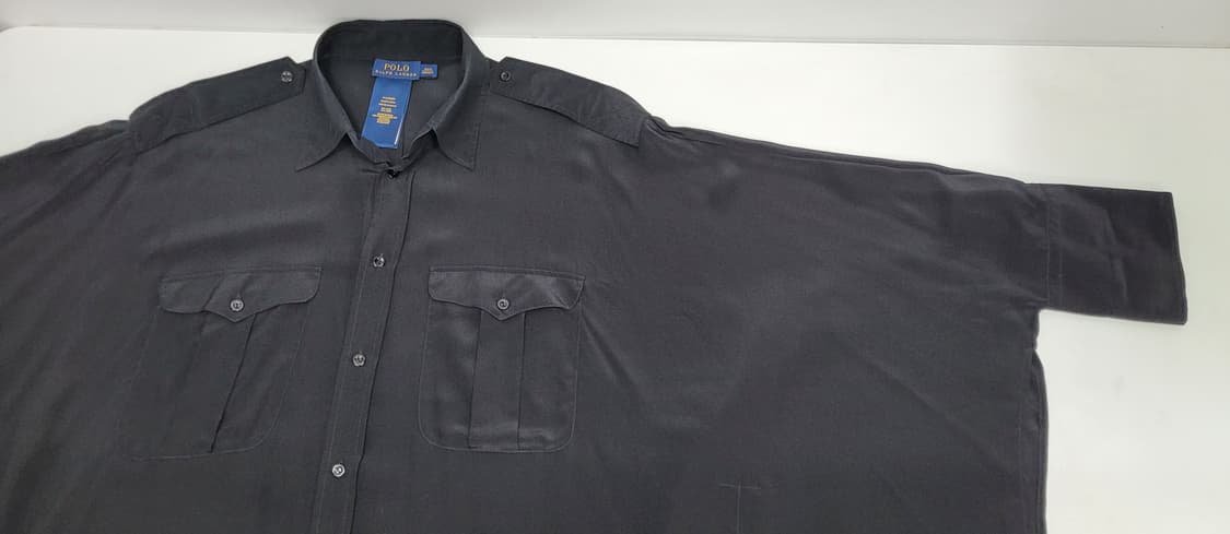 POLO 폴로랄프로렌 오버핏 실크 블라우스 셔츠 / 여 XS 블랙 상품이미지6