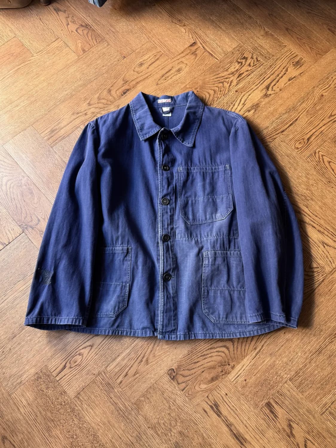 [M]80's 빈티지 워싱 헤링본 트윌 프렌치 워크자켓 상품이미지1