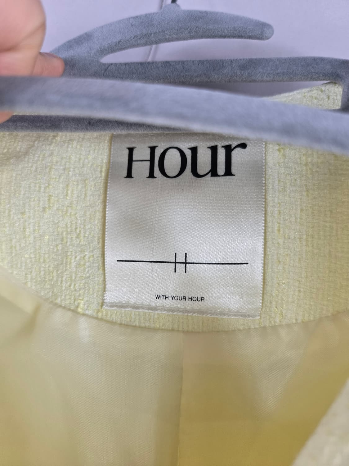 [무료배송]업타운홀릭 S 여성 봄 트위드 자켓 레몬색 상품이미지9